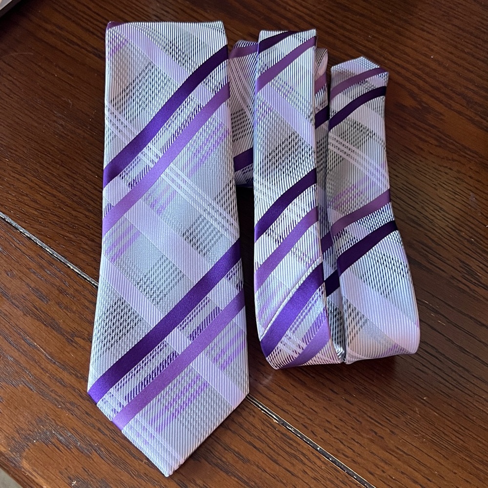 Geoffrey Beene Silk Neck Tie In Multi Purple 60 Inches